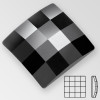 MC Flat Back Hot Fix Chessboard Square Stone, 10x10mm Jet
