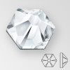 MC Flat Back Hexagon in Crystal color, size 5.5mm, foiled