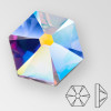 MC Flat Back Hot Fix Hexagon in Crystal AB color, size 5.5mm, foiled