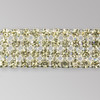 4-row Machine Cut Metal Banding Crystal, Silver Plated on White Netting without netting on Sides