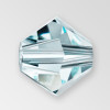6mm MC Preciosa Bicone (Rondelle) Bead, Silver Aquamarine color