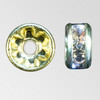 4.5mm Rhinestone Rondelles in Rosaline color, Gold plated