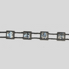 4x4mm Crystal, Black Setting, Machine Cut Square Stones Plastic Banding