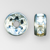 5mm Rhinestone Rondelle Crystal, Silver Plated