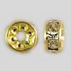 5mm Rhinestone Rondelle Jonquil, Gold Plated