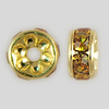 5mm Rhinestone Rondelle Topaz, Gold Plated