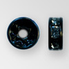 6mm Rhinestone Rondelle Crystal, Black Plated