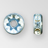 8mm Rhinestone Rondelle Crystal, Silver Plated