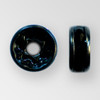 8mm Rhinestone Rondelle Jet, Black Plated