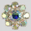 Crystal AB, Silver Plated 17mm Rhinestone Button, ss18, ss30