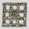 Crystal, Rhodium Silver Plated 18mm Square Rhinestone Button