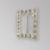 Fancy Graduated Rhinestone Buckle Crystal Silver, 33x45mm Outside Dimensions, 32mm Inside Dimension, ss25,29,34,40,