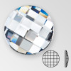 MC Flat Back Chessboard Circle Stone, 20mm Crystal, foiled