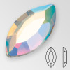 MC Flat Back Navette in Crystal AB color, size 8x4mm, foiled