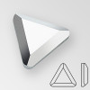 MC Hot Fix Flat Back Triangle in Crystal AB color, size 6mm, foiled