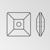 MC Sew on Square Stone in Crystal, Foiled, size 10x10mm