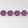Rhinestone Chain, Machine Cut Amethyst, Silver Plated ss12