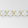 Rhinestone Chain, Machine Cut Crystal, Gold Plated ss6.5