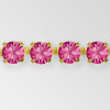 Rhinestone Chain, Machine Cut Fuchsia, Raw ss6.5