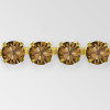 Rhinestone Chain, Machine Cut Smoke Topaz, Gold Plated ss6.5