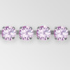 Rhinestone Chain, Machine Cut Violet, Silver Plated ss29