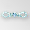 3.25 inches Bowtie Shaped Rhinestone Connector, Crystal, Silver, ss12