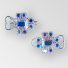 1.90 Inch x 0.625 Inch Crystal AB Silver Rhinestone Closure