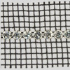 1-row Metal Set Brilliant Banding Crystal, Silver Plated with Black netting on both sides