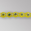 1-row ss13 Crystal AB, Fluorescent Yellow Setting, Machine Cut Rhinestone Plastic Banding