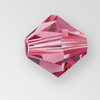 6mm MC Preciosa Bicone (Rondelle) Bead, Indian Pink AB color