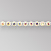 1-row ss13 Crystal AB, White Setting, Machine Cut Rhinestone Plastic Banding