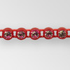 1-row ss13 Crystal, Red Setting, Machine Cut Rhinestone Plastic Banding