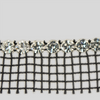 1-row ss19, 4.5mm Machine Cut Metal Set Banding Crystal, Silver Plated, Black Netting on one Side
