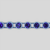 1-row ss8 Sapphire, Blue Setting, Machine Cut Rhinestone Plastic Banding