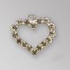 1.25 x 1 inches Heart Crystal Silver Rhinestone Pendant (50% off)