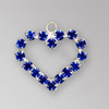 1.25 x 1 inches Heart Sapphire Silver Rhinestone Pendant (50% off)