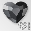 MC Flat Back HOT FIX Heart in Jet color, size 10mm, foiled