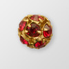 10mm Rhinestone Ball Light Siam, Gold Plated