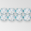 2-row Rhinestone Chain, Machine Cut Crystal, Silver Plated ss12