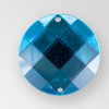 22mm Acrylic Round Sew-On Stone, Blue Zircon color