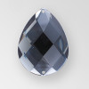 30x20mm Acrylic Pearshape Sew-On Stone, Black Diamond color