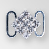 0.5 inch square Crystal Silver connector, ss12
