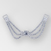 7 inch draped Rhinestone Connector, 1 flower, in Crystal Silver, ss18