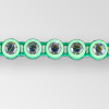 1-row ss13, Vitrail Medium, Acig Green Setting, Machine Cut Rhinestone  Plastic Banding