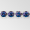 Rhinestone Chain, Machine Cut Heliotrope Silver ss29