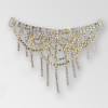 6.5 inch Draped Crystal Gold Rhinestone Connector, ss12, ss18