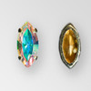10x5mm Navette, Crystal AB Gold Pointed Back MC Rosemontee