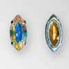 10x5mm Navette, Crystal AB Silver Pointed Back MC Rosemontee