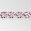 Rhinestone Chain, Machine Cut Lt. Amethyst, Gold plated  ss12