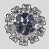 12mm Rhinestone Button, Crystal/Silver